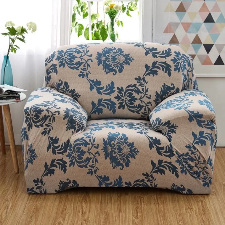 Vintage fabric with classic floral pattern