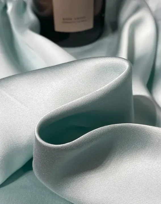 Close-up of smooth and shiny silk fabric