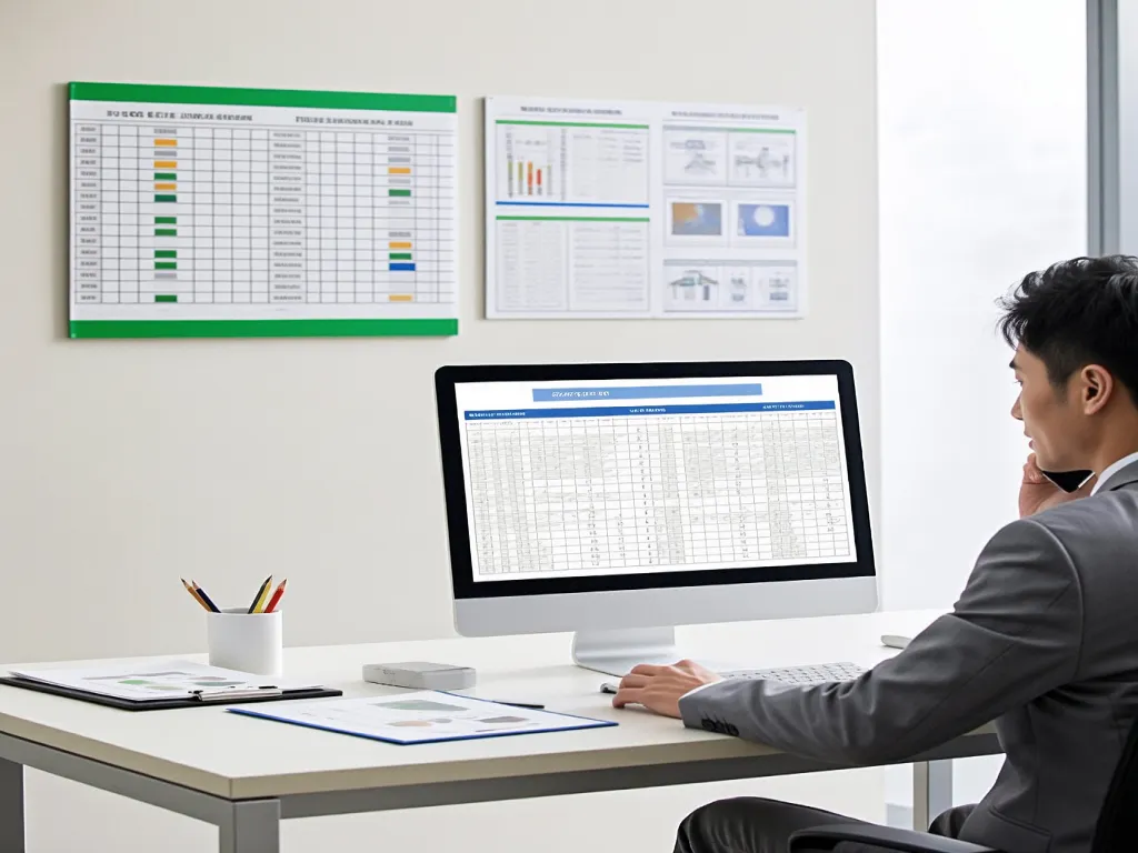 A man reviewing hotel textiles data on a computer