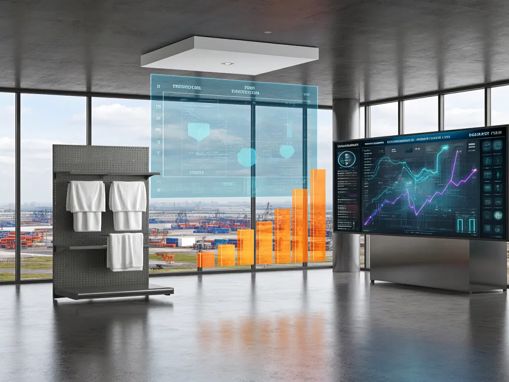 Analytics dashboard with luxury hotel bathrobes display