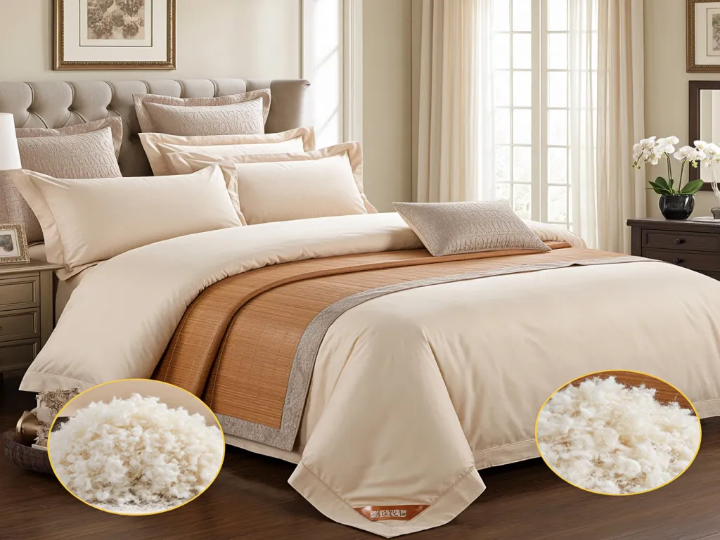 Close-up of luxury hotel linens with soft material