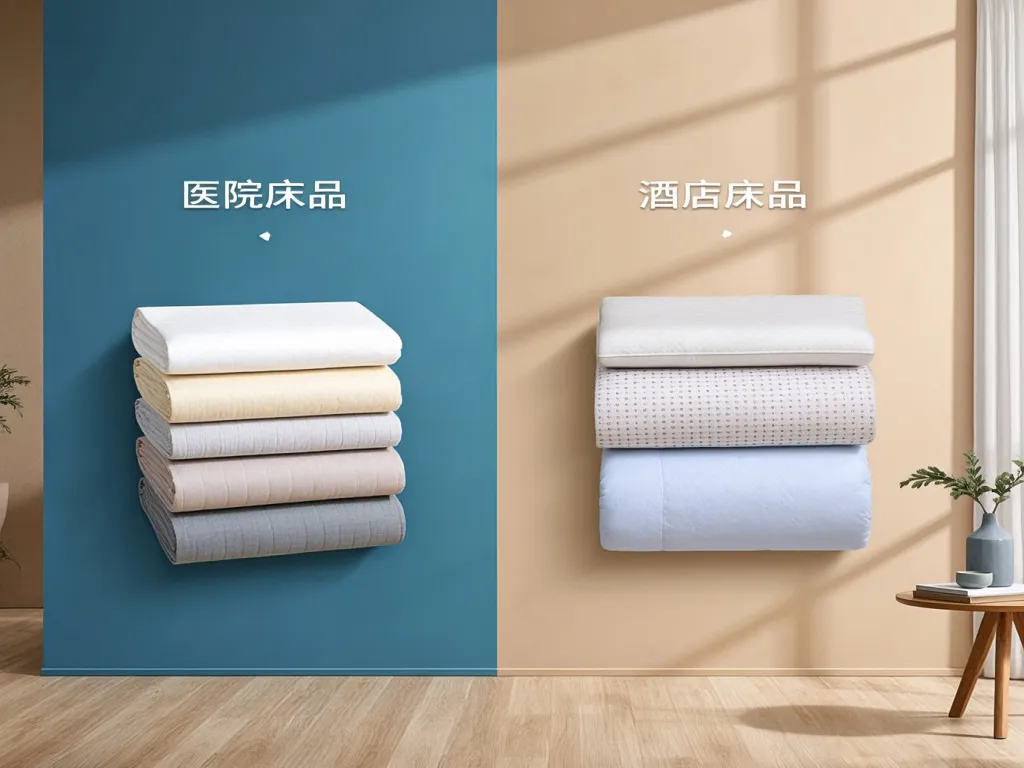 Comparison between hospital and hotel bedding set