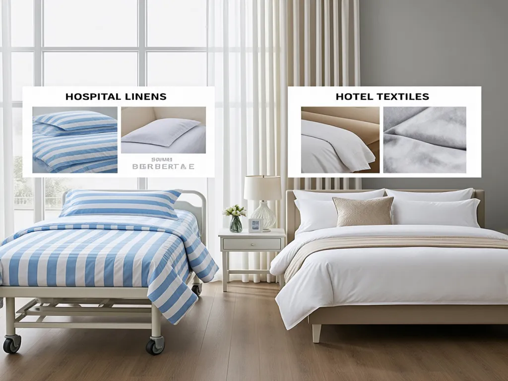 Comparison of hospital linens and hotel textiles