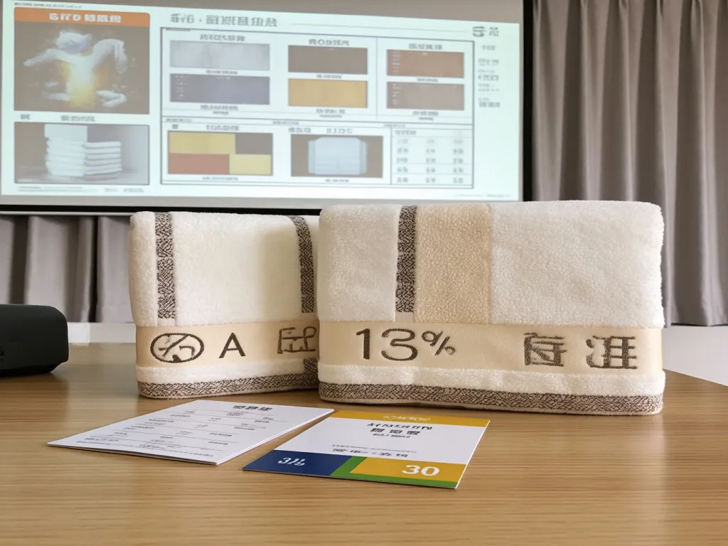 Hotel towel set with details and specifications