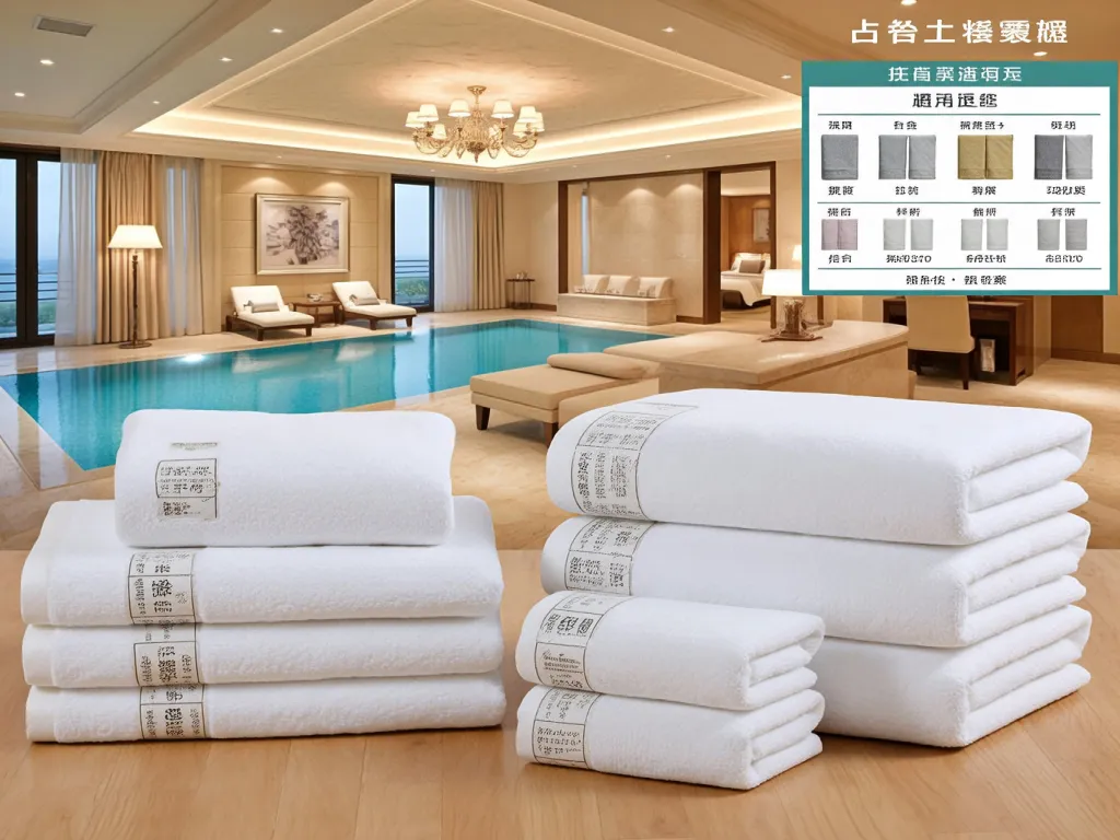 Luxury hotel towels neatly stacked near a swimming pool