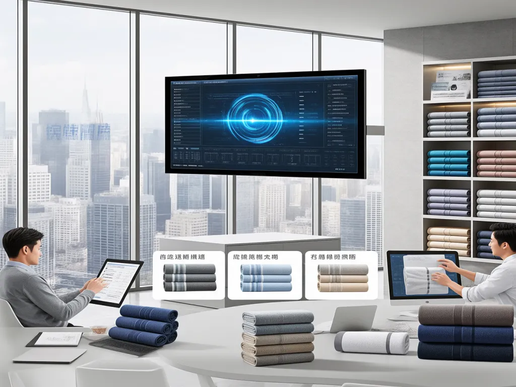 Modern office setting with towel selection options