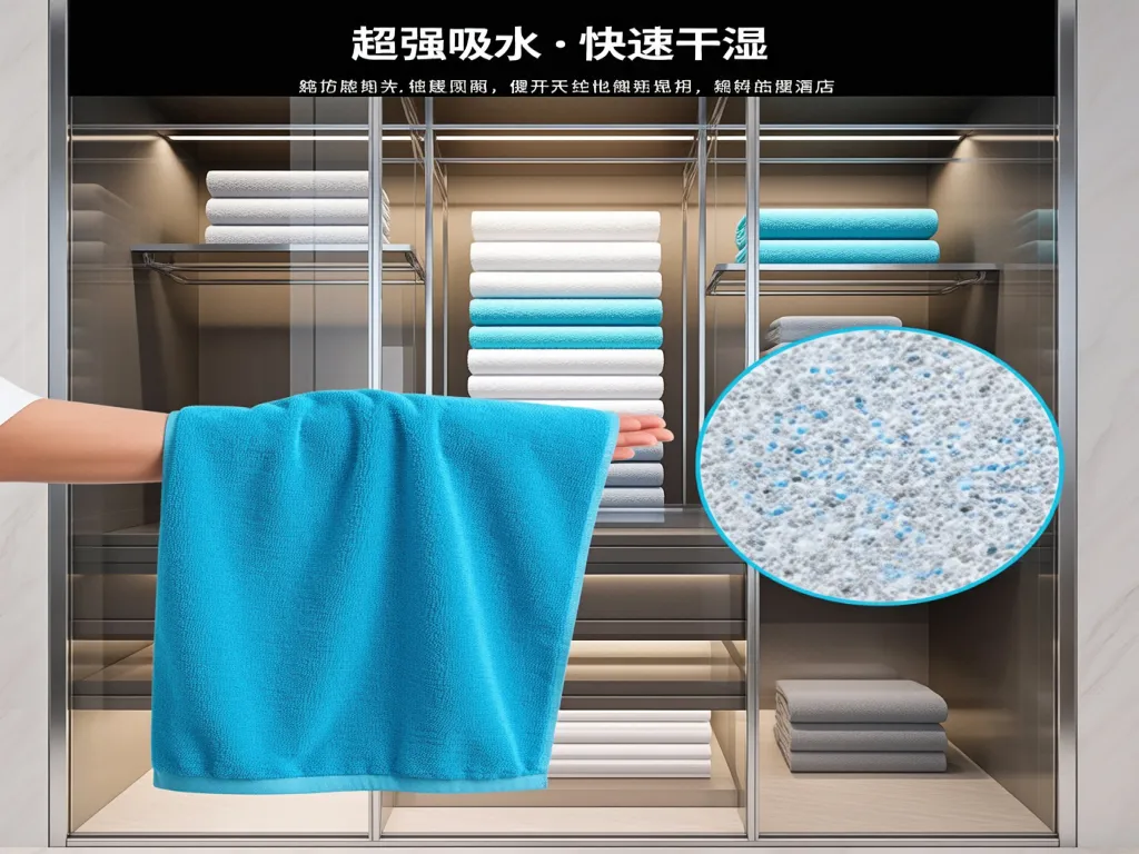 Illustration of absorbent hotel towels