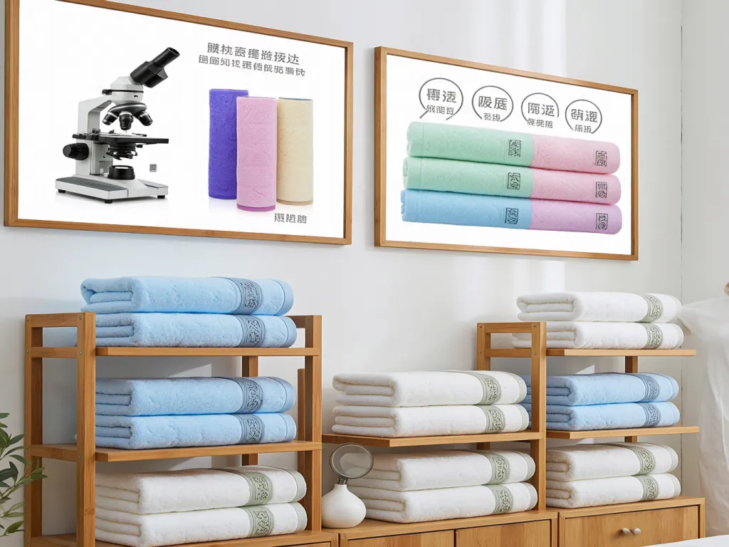 Display of high-quality hotel towels for wholesale