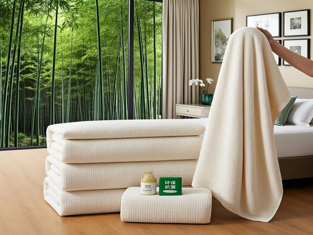 Luxury hotel towels presentation in a room