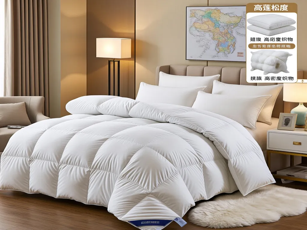 A cozy white duvet in a warmly decorated bedroom