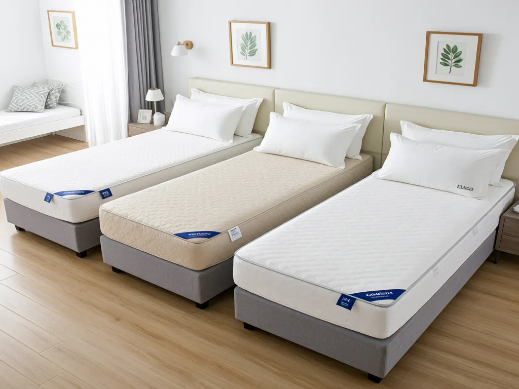 Single beds with waterproof bed sets