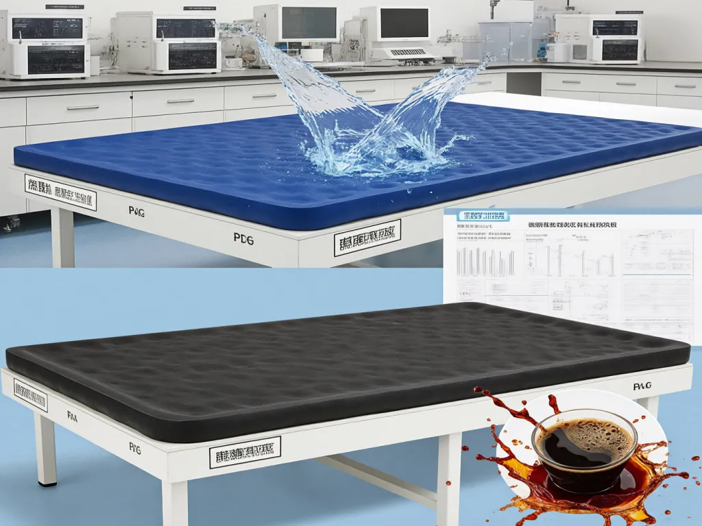 Testing waterproof mattresses with water and coffee