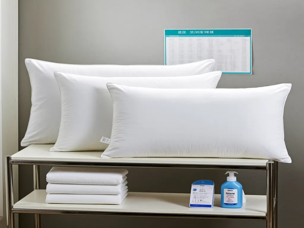 White pillow cases neatly arranged on a shelf