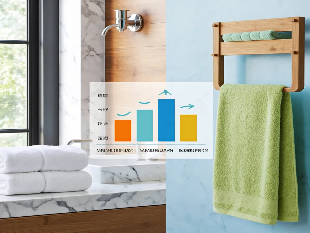 Hotel towels in a modern bathroom setting
