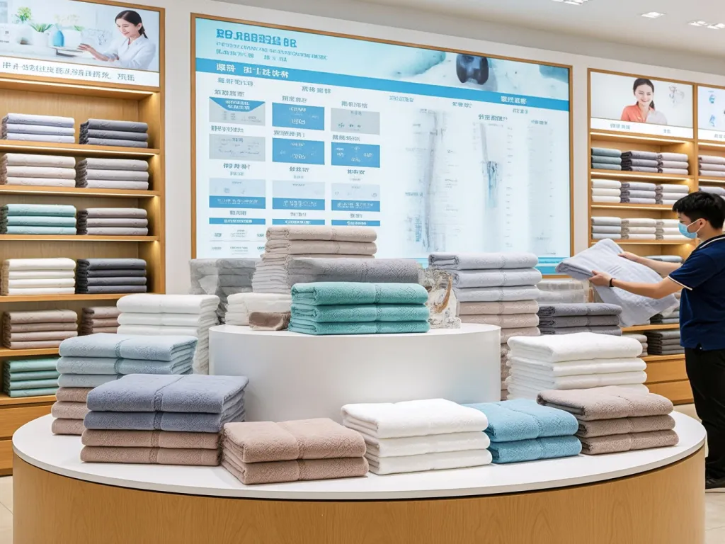 A display of hotel towels in a store