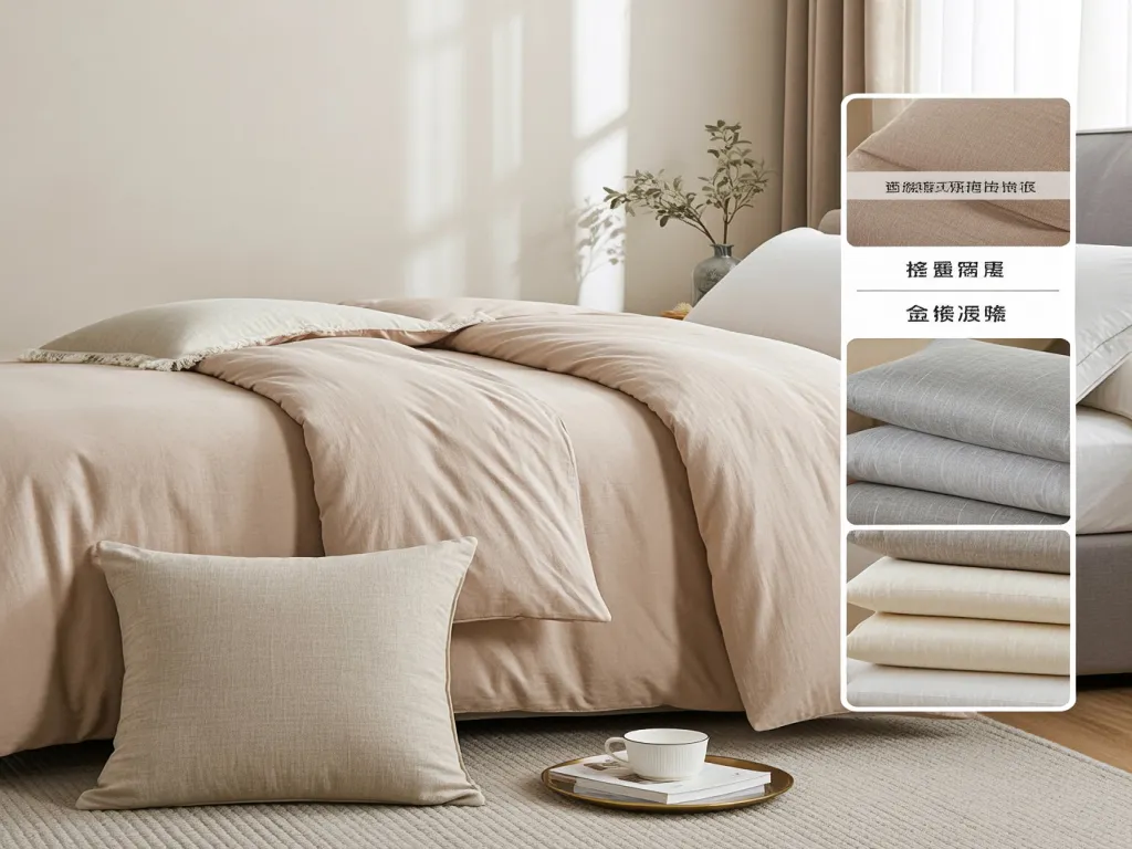 Neutral tone duvet set with matching pillows