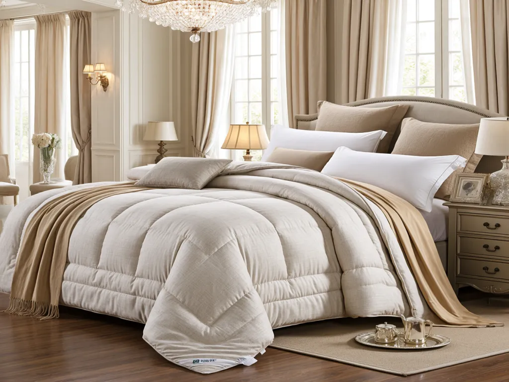Luxury hotel duvet cover on a neatly made bed