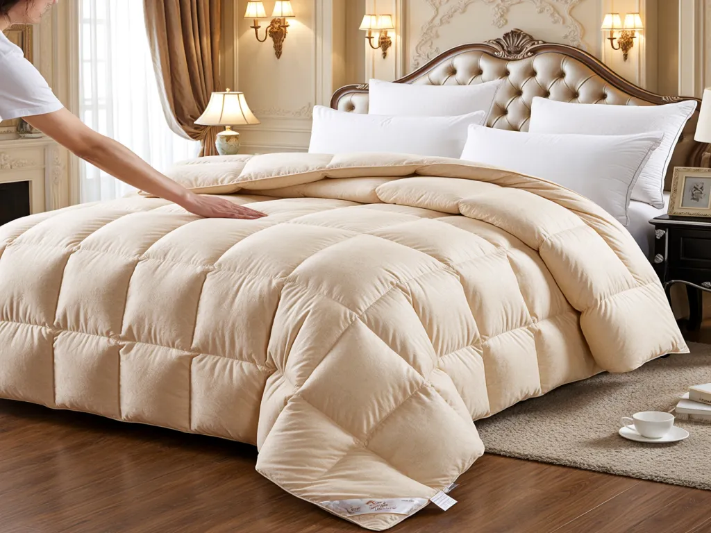 Detail of hotel grand duvet cover texture